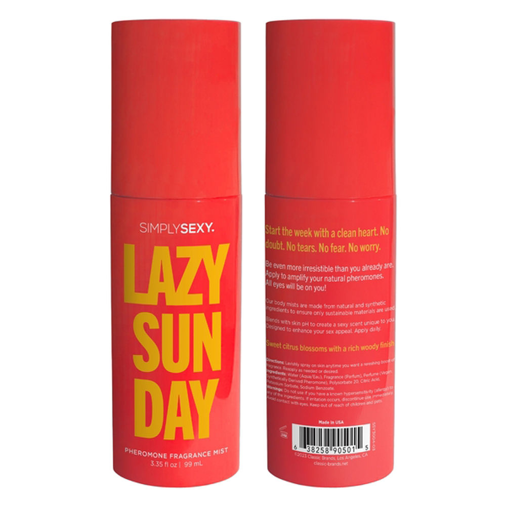 Lazy Sunday Pheromone Fragrance Mist 3.35 Oz Body Spray > Essentials > Aphrodisiacs