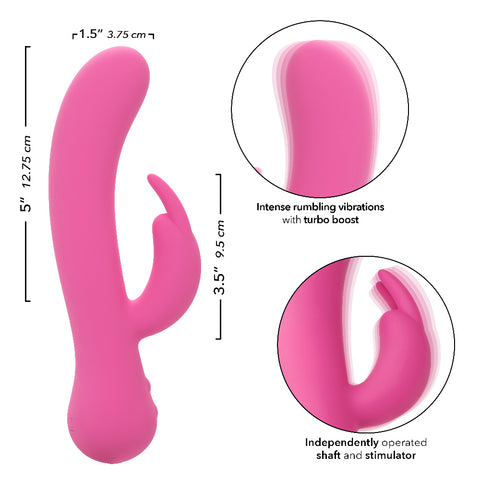 First Time Rechargeable Pink Bunny Rabbit Vibrator with Dual Stimulation VIBRATORS-RABBIT