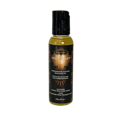 Leather Scented Pheromone Massage Oil for Adults 2 Ounce Massage Oil