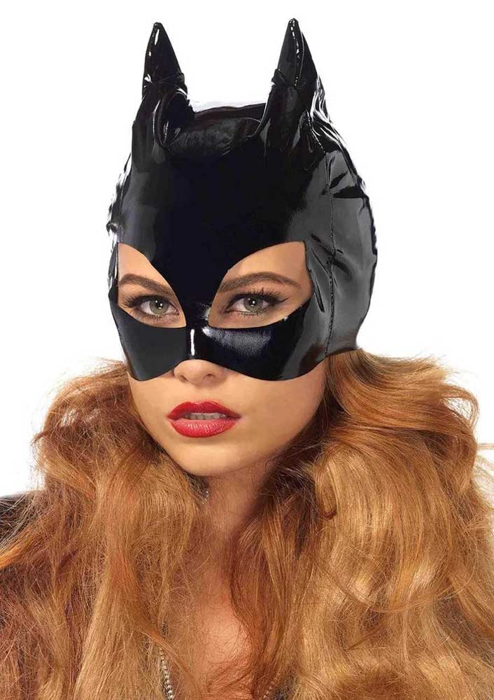 Leg Avenue Black Vinyl Catwoman Mask Costume Accessory Secondary image