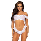 Leg Avenue Lace Ruffle Crop Top and Panty Set – Flirty Lingerie UK Size 6 to 12 > Clothes > Bra Sets
