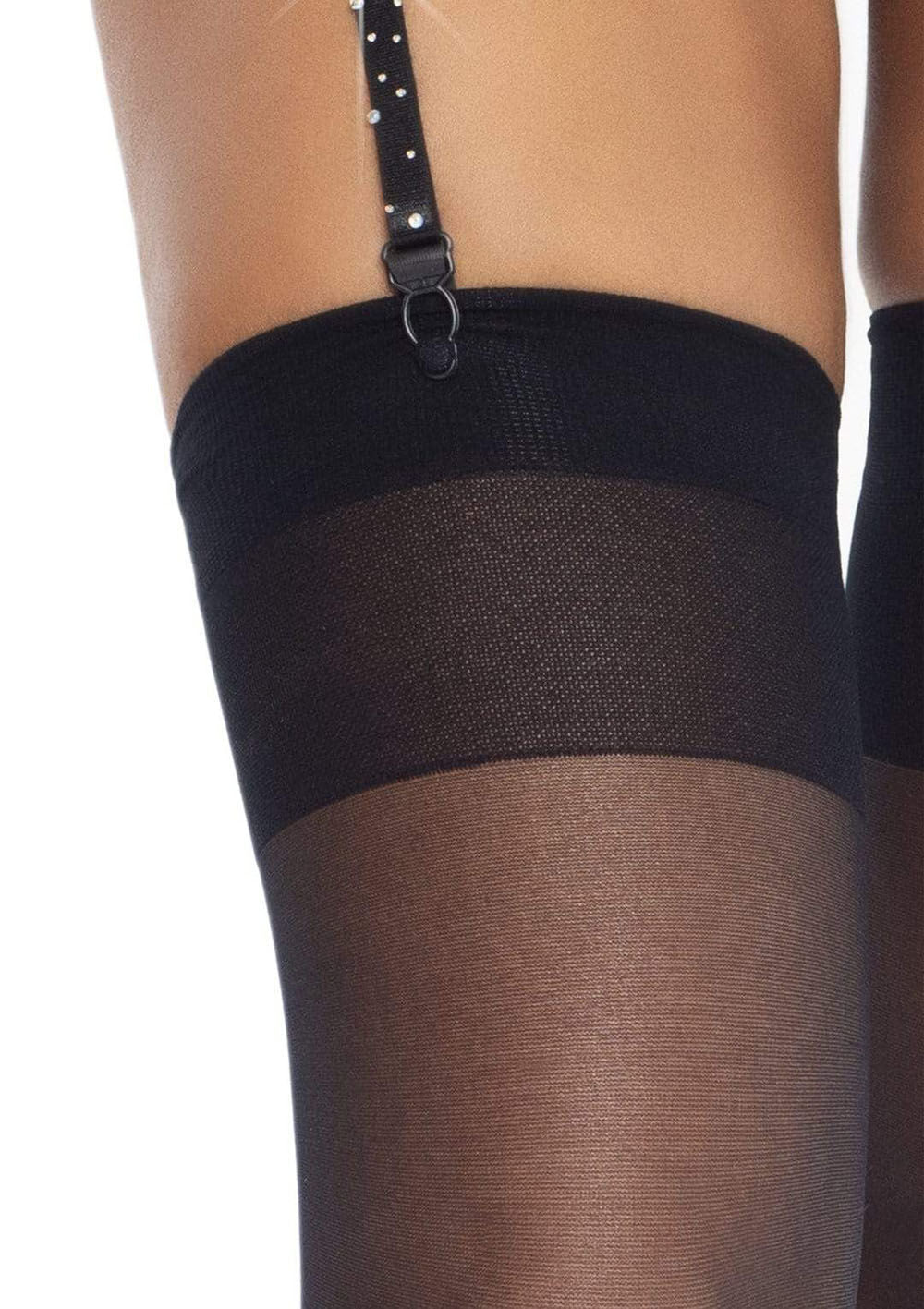 Leg Avenue Rhinestone Black Garter Belt One Size Lingerie Secondary image