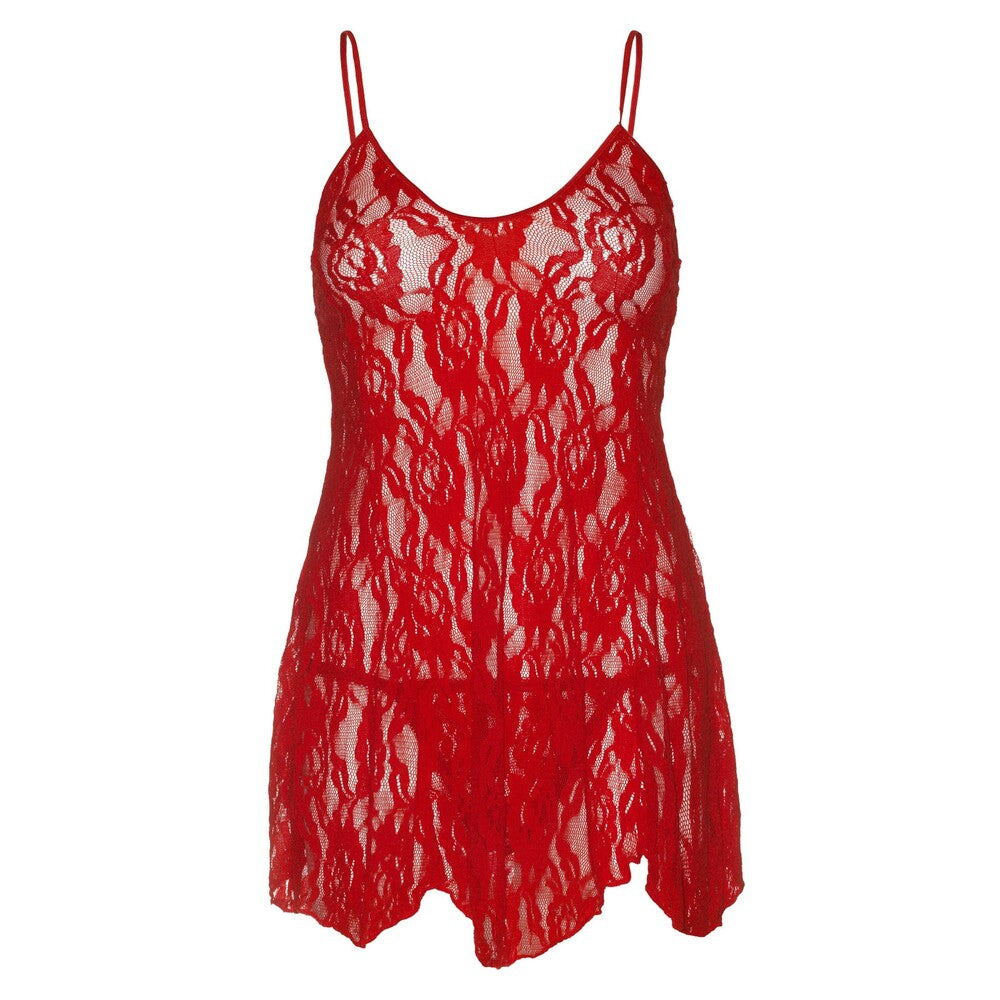 Leg Avenue Rose Lace Flair Chemise (Red) – Lingerie Secondary image