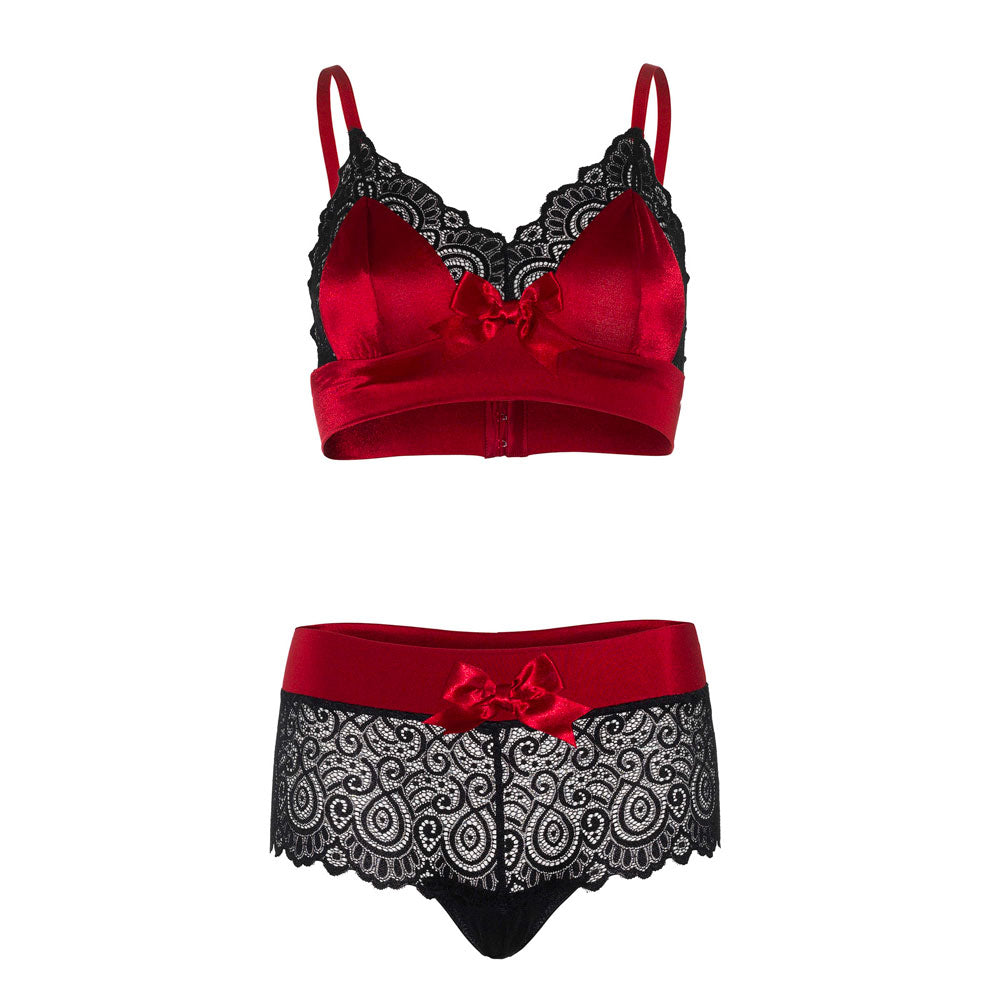 Leg Avenue Satin Spandex Bralette String – Lingerie Set > Clothes > Bra Sets