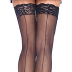 Leg Avenue Sheer Stockings with Backseam (Black) – Sheer Stockings > Clothes > Hosiery > Stockings