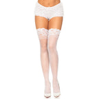 Leg Avenue Stay Up Sheer Thigh Hold Ups White – Sheer Thigh High Stockings > Clothes > Hosiery > Stockings