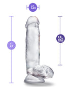 Blush B Yours Diamond Gleam Clear Realistic 5.5" Insertable Dildo with Suction Base > Dildos > Slim Dildos