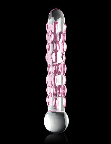 Icicles No. 7 (Clear/Pink) – Luxury Hand-Blown Glass Massager > Glass > Dildos