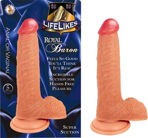 Lifelike Royal Baron 5 Inch Realistic Suction Cup Dildo > Dildos > Slim Dildos