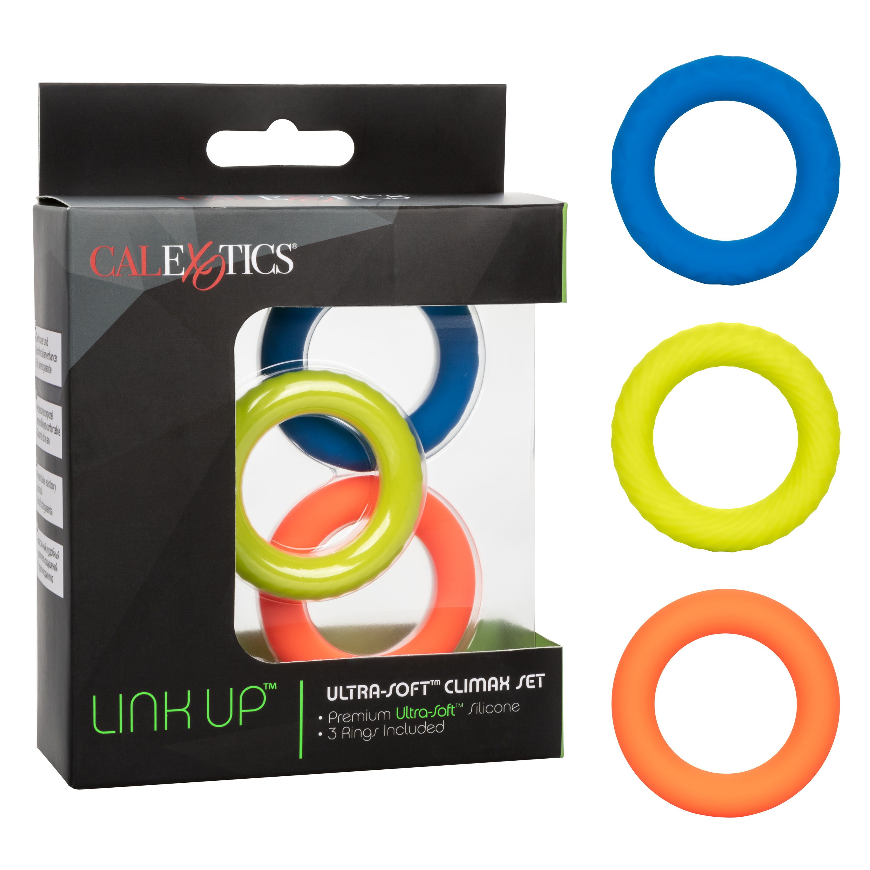 Link Up Ultra-Soft Climax Set of 3 Enhancer Cock Rings > Cock Ring > Sets