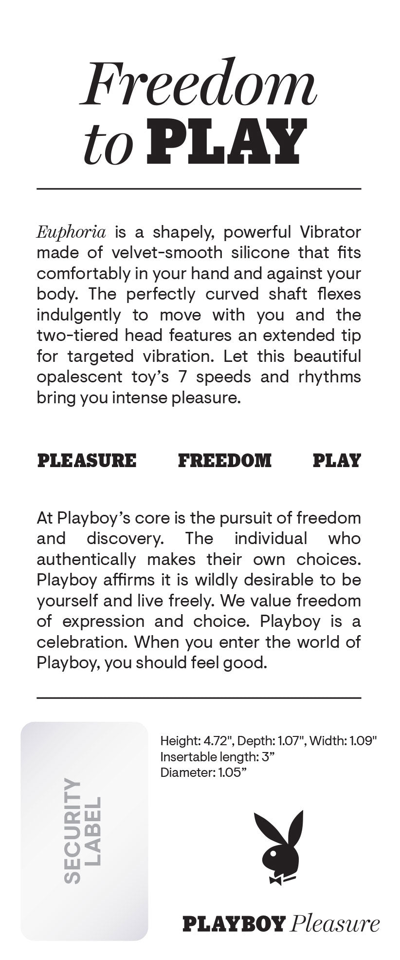 Playboy Pleasure Euphoria Opal 12 cm Mini Vibrator Purple > Vibrators > Standard Vibrators