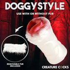 Snow She-Wolf Silicone Stroker with Detachable Fur Sleeve White > Sex Toys For Men > Masturbators > Fantasy