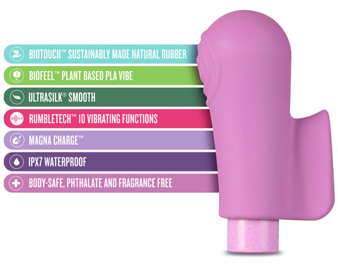 Gaia Eco Delight Purple Clitoral Vibrator with 10 Modes Finger Stimulator