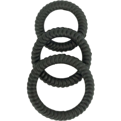 Ram Ultra Black Silicone Cock Ring Set for Enhanced Pleasure > Cock Ring > Sets