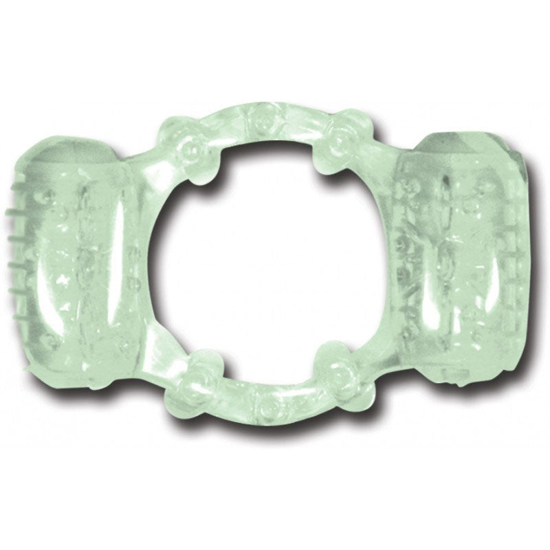 Glow in the Dark Stretchy Double Vibrating Cock Ring > Cock Ring > Vibrating