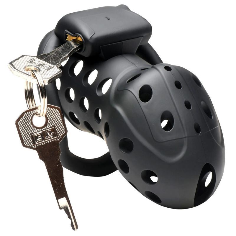 Lock Down Adjustable Chastity Cage with Secure Locking Mechanism for Men > Bondage Gear > Male Chastity