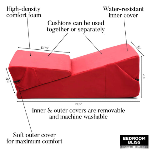Love Cushion Set Foam Wedge Pillow Red for Adult Intimacy Play Sex Positioners