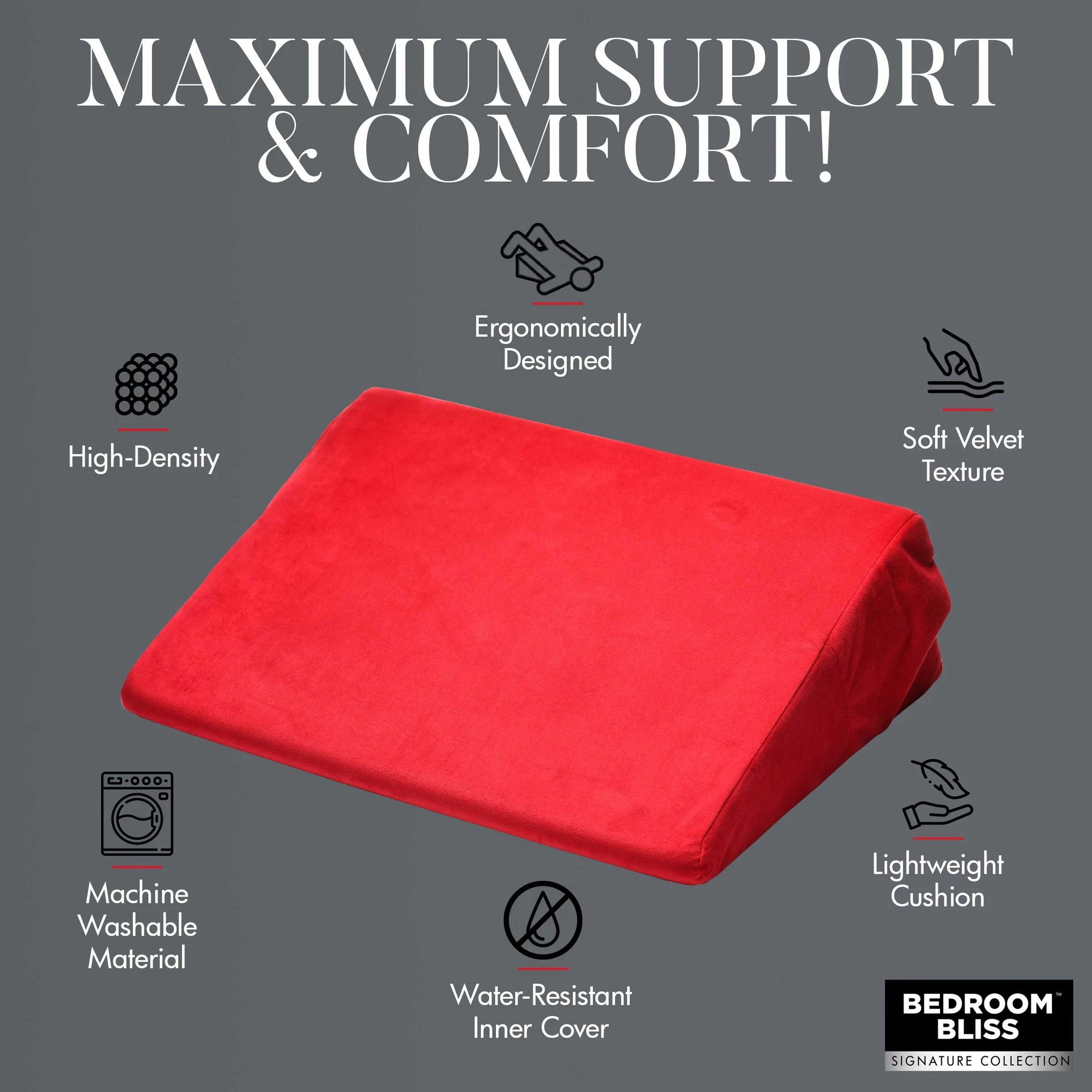 Love Cushion Small Wedge Pillow Red Soft Support > Sex Toys > Sex Positioners