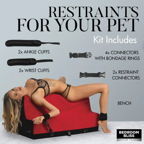 Lover's Bondage Bench Red Ergonomic Comfort Sex Furniture Sex Positioners