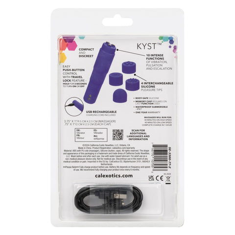 Kyst Mega-Mite Rechargeable Personal Stimulator with 4 Silicone Tips Purple STIMULATORS