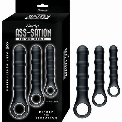 Nasstoys Ass-Sation Anal Wand Training Kit (Black) – 3-Piece Butt Plug Set Black > Anal Range > Anal Probes