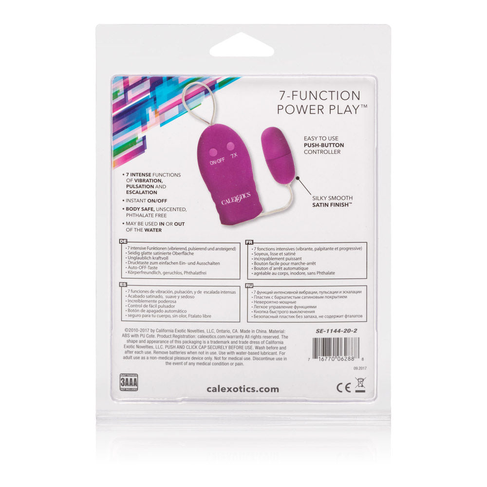 CalExotics 7-Function Waterproof Power Play Bullet Vibrator Pink BULLETS