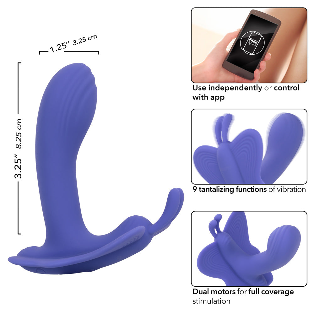 CalExotics Connect™ Venus Butterfly® Dual Motor Silicone Stimulator in Purple with App Control > Sex Toys For Ladies > G-Spot Vibrators