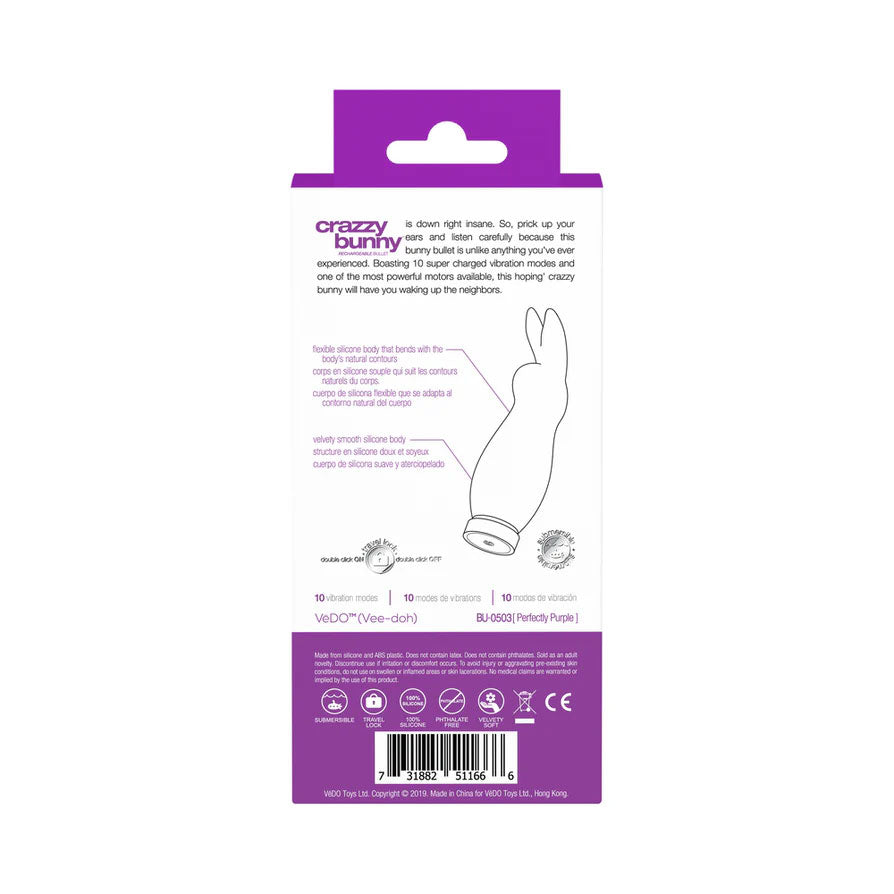 Crazzy Bunny Bullet Vibrator Pretty in Pink BULLETS