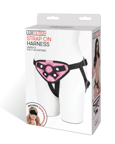 Lux Fetish Pink Velvet Vibrating Strap On Harness STRAP-ONS