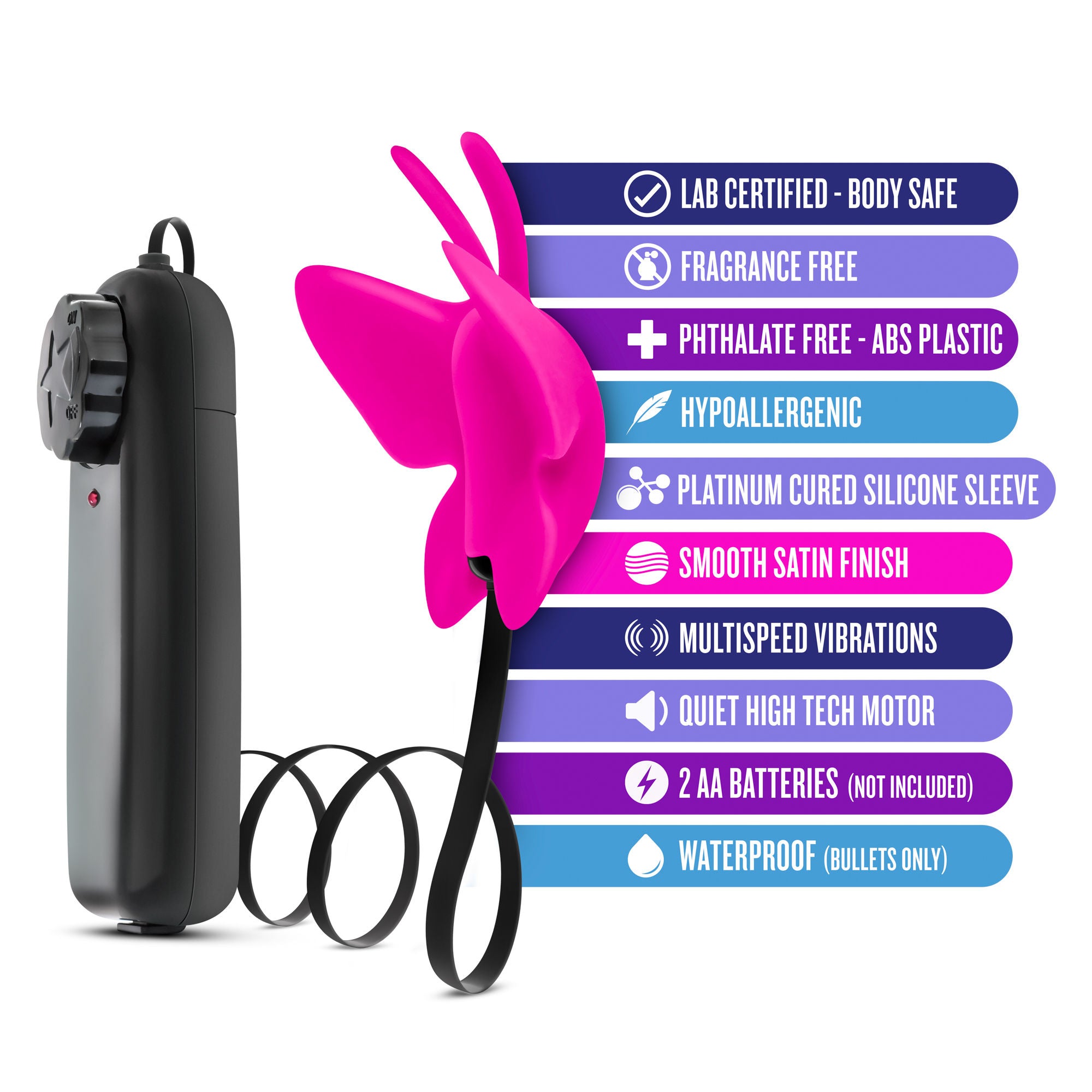 Luxe Butterfly Teaser Vibrating Clitoral Stimulator Fuchsia STIMULATORS
