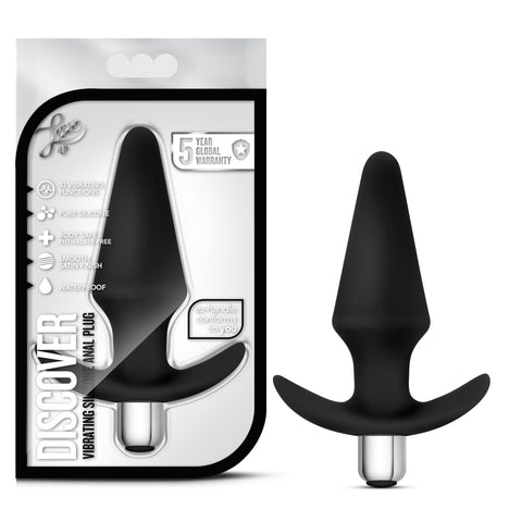Luxe Discover Black Anal Plug with Vibrating Bullet 4 Inch Butt Plugs - Vibrating