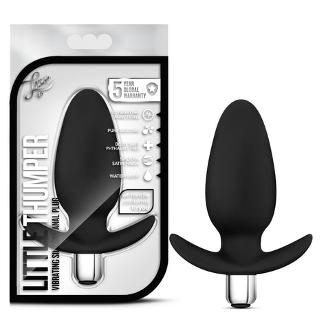 Luxe Little Thumper Black Vibrating Anal Plug 4 Inch Butt Plugs - Vibrating