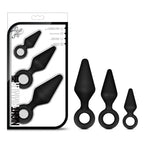 Luxe Night Rimmer Anal Training Kit with Three Black Plugs > Anal Range > Butt Plug Kits