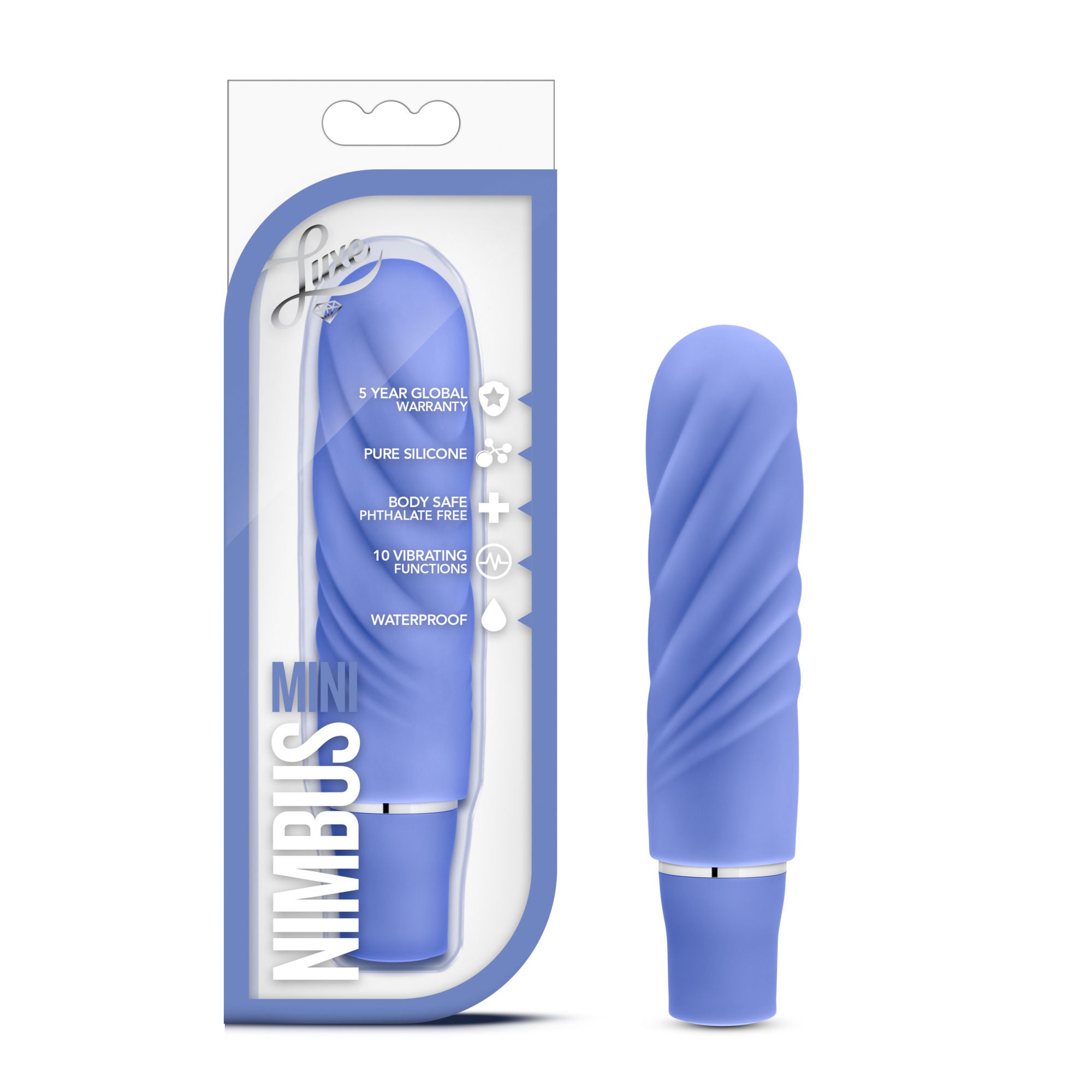 Luxe Nimbus Mini Silicone Vibrator with Satin Finish Periwinkle > Vibrators > Standard Vibrators Main image