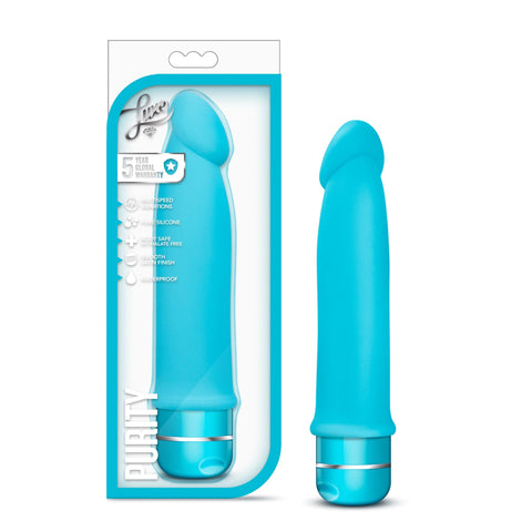 Luxe Purity Blue 7.5 Inch Silicone Vibrator with Multi-Speed