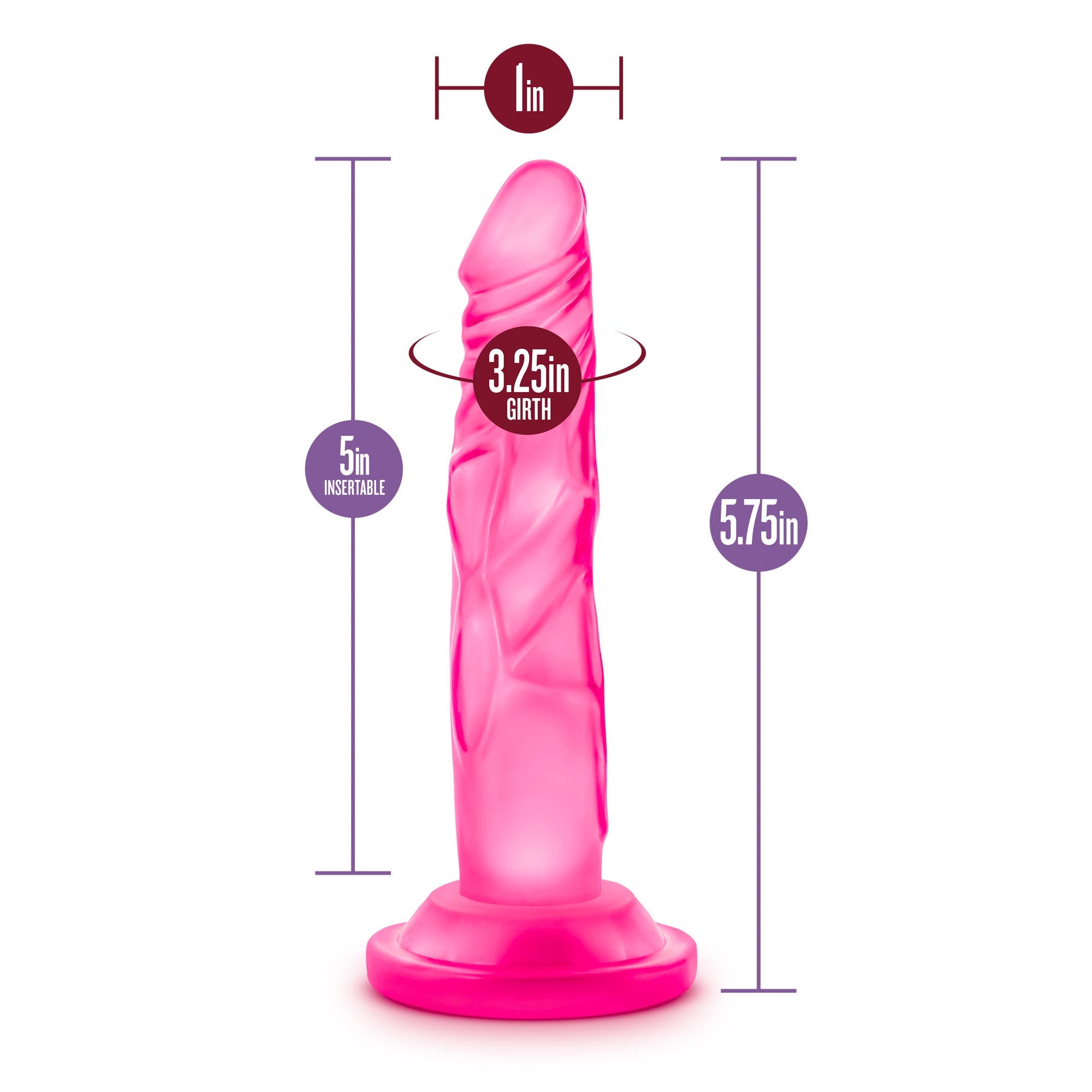 Naturally Yours 5 Inch Mini Pink Suction Cup Dong for Beginners DONGS