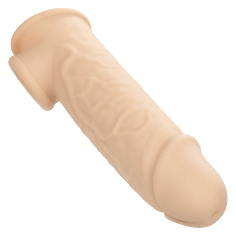 Performance Maxx Life-Like Extension 7 Inch Ivory with Built-In Scrotum Strap and Stretchy Liquid Silicone Sleeve SLEEVES