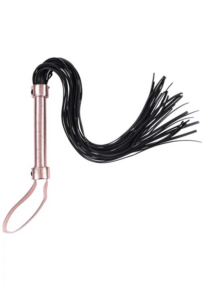 Sex & Mischief Brat Flogger with 30 Falls, 10.1 cm Length Black Whips & Paddles