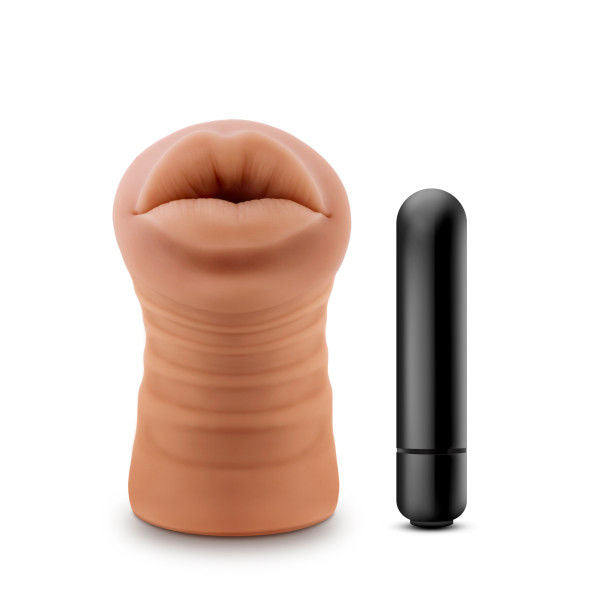 M for Men Isabella Mocha Realistic Vibrating Male Stroker Sleeve Secondary image
