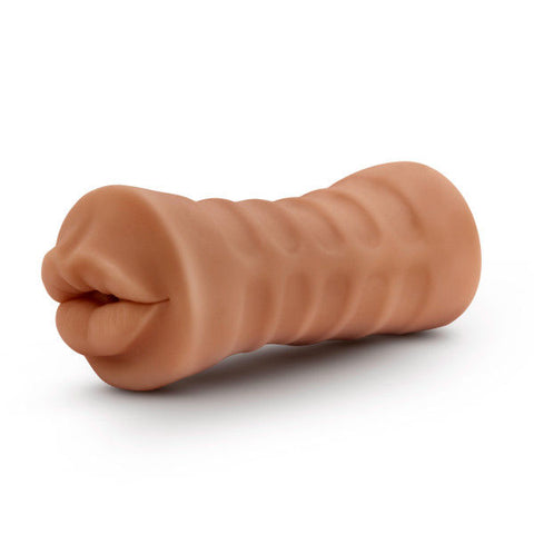 M for Men Isabella Mocha Realistic Vibrating Male Stroker Sleeve Strokers - Manual