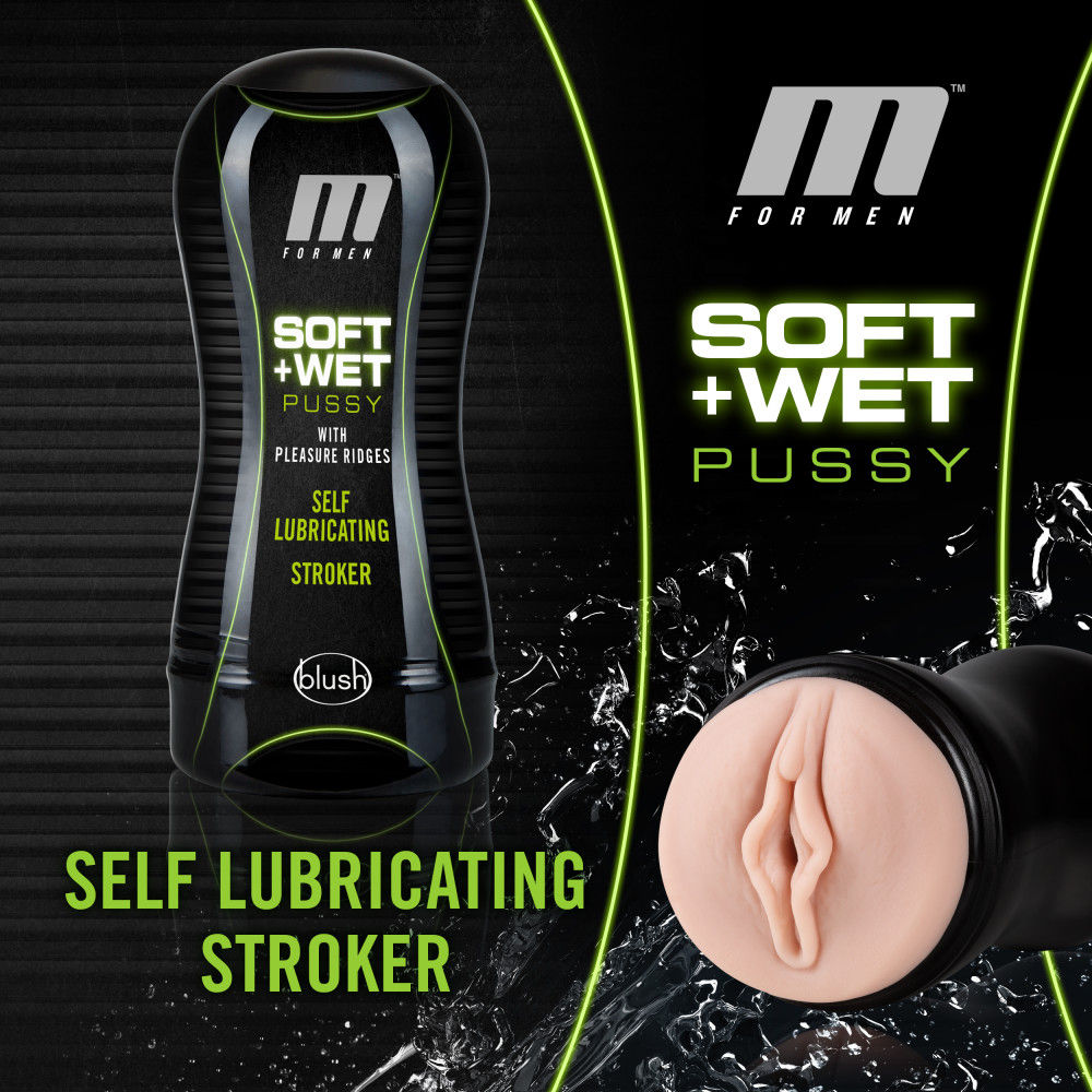 M for Men Soft and Wet Self Lubricating Stroker Cup Vanilla > Sex Toys For Men > Masturbators Cup