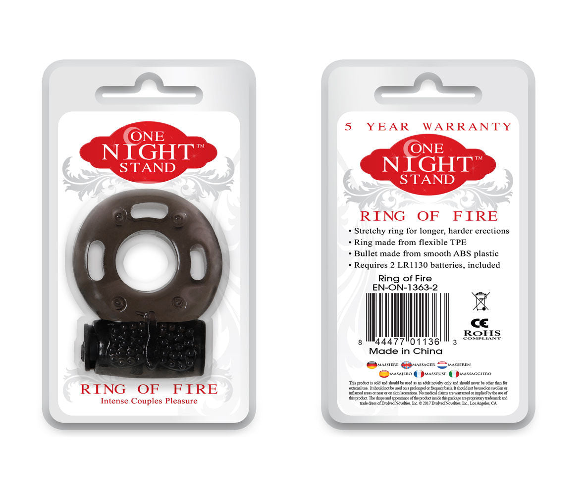 Ring of Fire Vibrating Cock Ring for Longer Harder Erections Black Cock Rings Vibrating