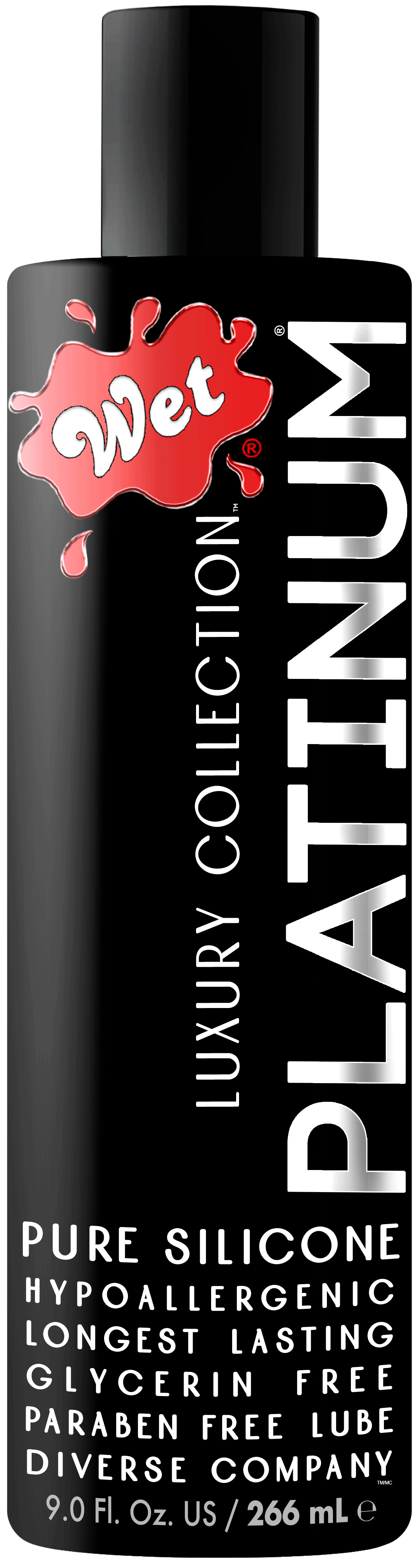 Wet Platinum Silicone Lubricant 9.0 Fl Oz 266ml Luxury Black Bottle Default Title > Lube > Silicone