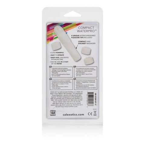 Compact Waterproof Personal Travel Massager with 4 Tips White STIMULATORS