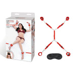 7 Piece Bed Spreader Restraint System with Adjustable Cuffs Red Red > Bondage Gear > Bed Restraints