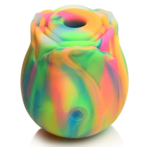 Glow Rose Rainbow Clit Stimulator with Glow-In-The-Dark Petals Suction Stimulator