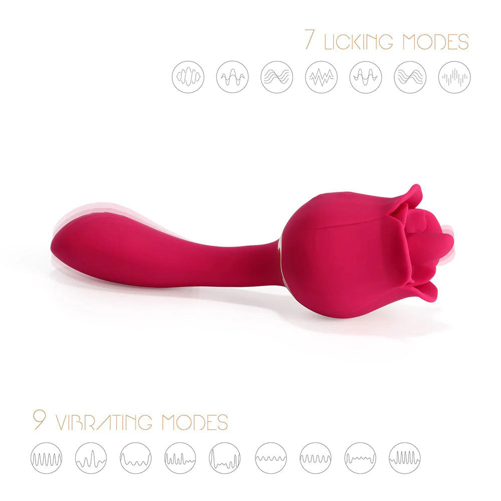 Rhea Rose Clit Licking Tongue Vibrator and G Spot Massager Rose Stimulators