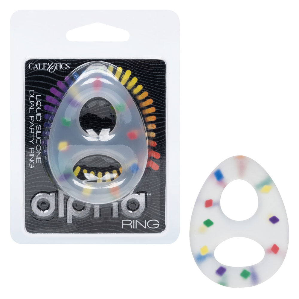 CalExotics Alpha Liquid Silicone Dual Party Ring – Luxury Silicone Cock Ring > Cock Ring > Single