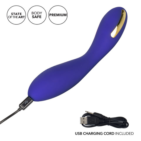 Impulse™ Intimate E-Stimulator Wand Purple Silicone Rechargeable with 5 Electro-Stimulation and 7 Vibration Functions Vibrators