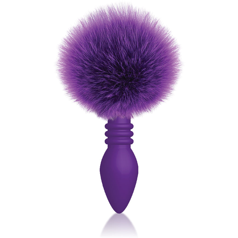 The 9's Cottontails Ribbed Butt Plug with Bunny Tail Tails